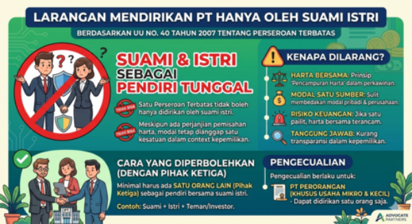 Larangan Mendirikan PT Hanya oleh Suami-Istri