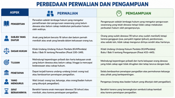 Perbedaan Perwalian dan Pengampuan