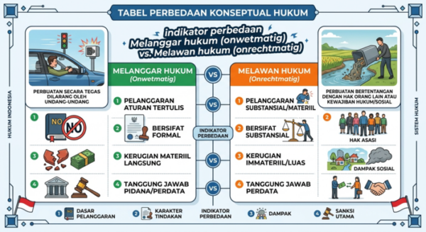 Perbedaan Melawan Hukum Dan Melanggar Hukum